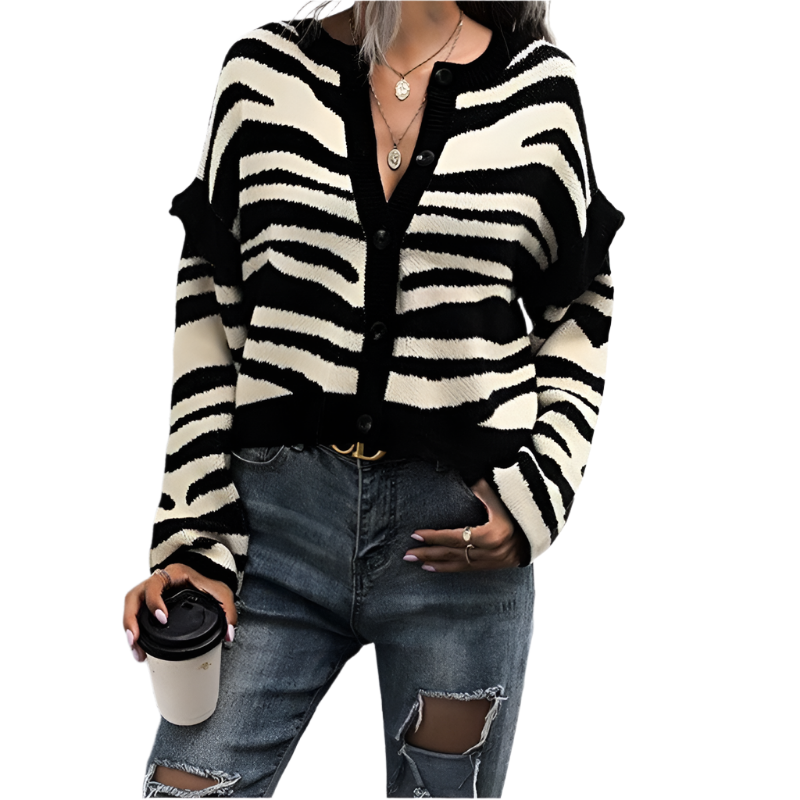 Luna Rose Zebra Knit Cardigan